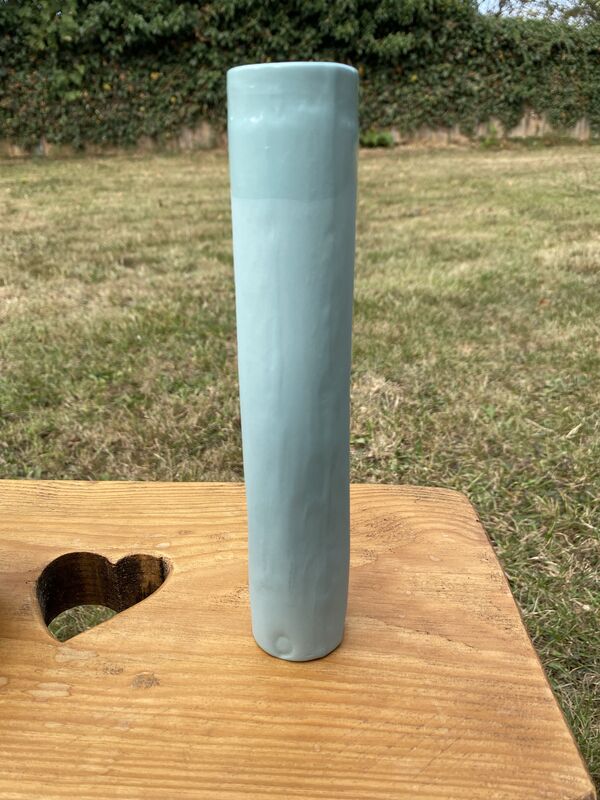 Tall light green vase - product image