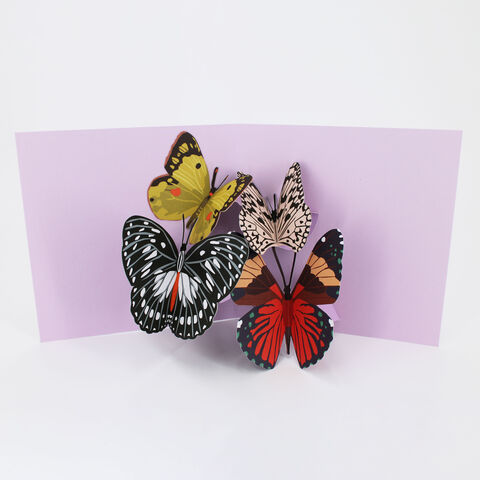 2toTango,-,Butterflies:,Four,Butterflies,Pop Ups, Pop up greeting card, Pop up, 2toTango, butterflies, four