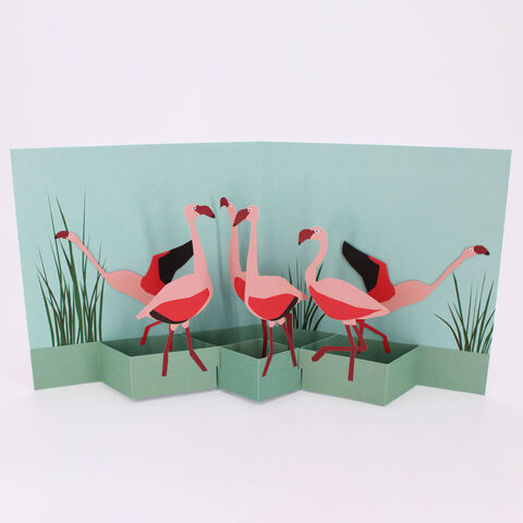 2toTango,-,Birds:,Flamingoes,Pop Ups, Pop up greeting card, Pop up, 2toTango, birds, flamingo