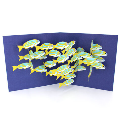 2toTango,-,Sea,Creatures:,School,Of,Fish,Pop Ups, Pop up greeting card, Pop up, 2toTango, sea, creatures, school, fish