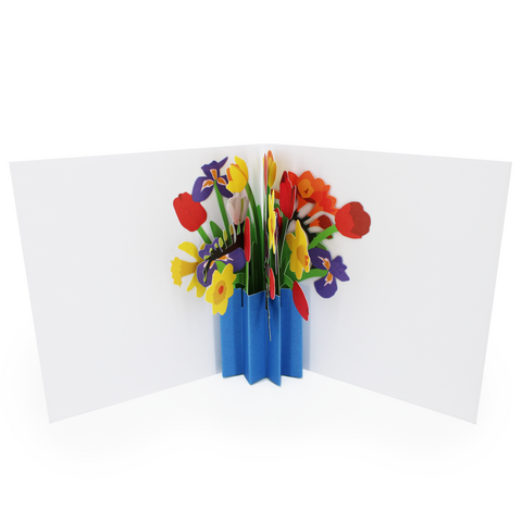 2toTango,-,Bouquet:,Spring,Blue,Vase,Pop Ups, Pop up greeting card, Pop up, 2toTango, Bouquet, Spring Blue Vase, Flowers