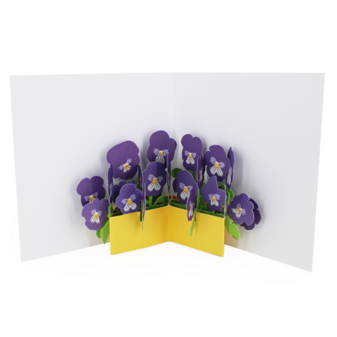 2toTango,-,Flower,Vases,:,Pansies,Pop Ups, Pop up greeting card, Pop up, 2toTango, flower, vase, pansies