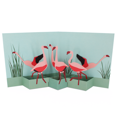 2toTango,-,Birds:,Flamingoes,Pop Ups, Pop up greeting card, Pop up, 2toTango, birds, flamingo