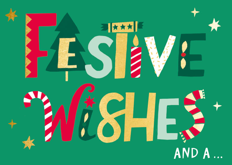 Second Nature 3D Cards (Paper Celebrations) - Lettering - Festive Wishes - product images  of 