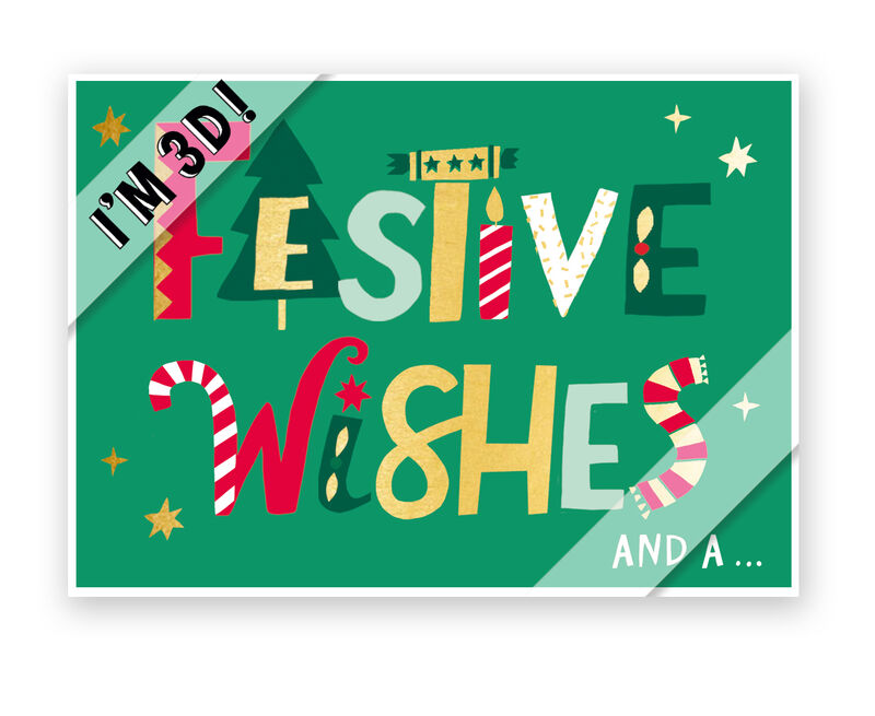 Second Nature 3D Cards (Paper Celebrations) - Lettering - Festive Wishes - product images  of 