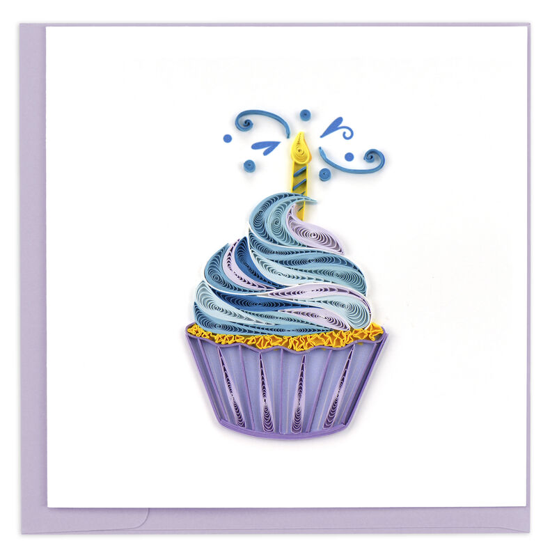 Quilling Card - Blue Cupcake With Candle - product images  of 