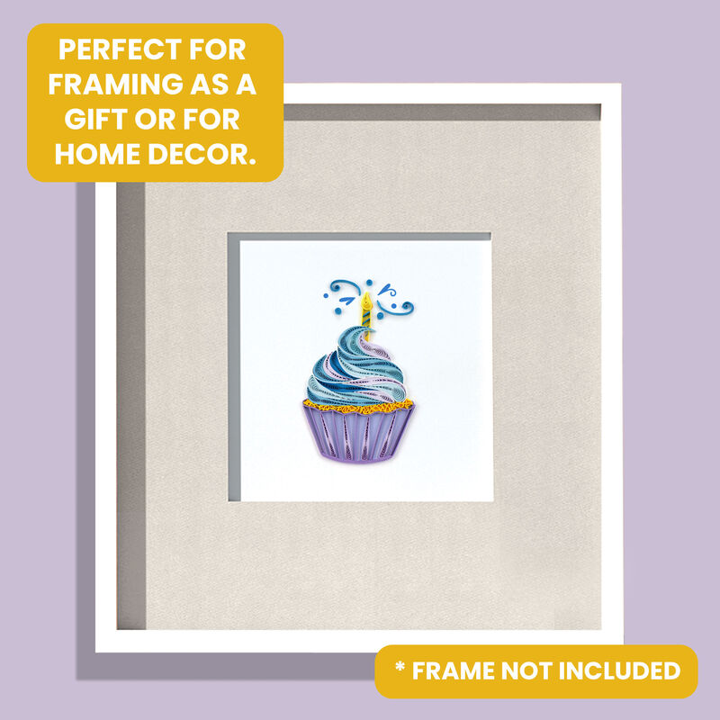 Quilling Card - Blue Cupcake With Candle - product images  of 