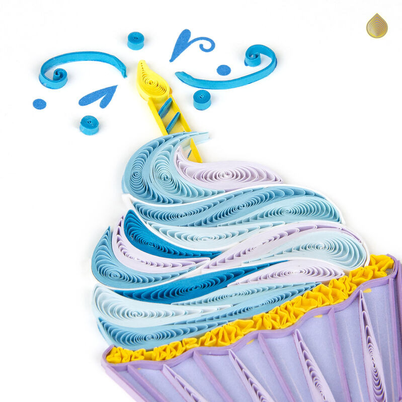 Quilling Card - Blue Cupcake With Candle - product images  of 