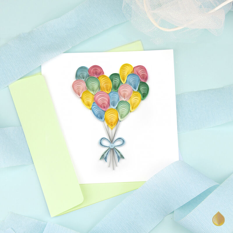 Quilling Card - Colourful Heart Balloons - product images  of 