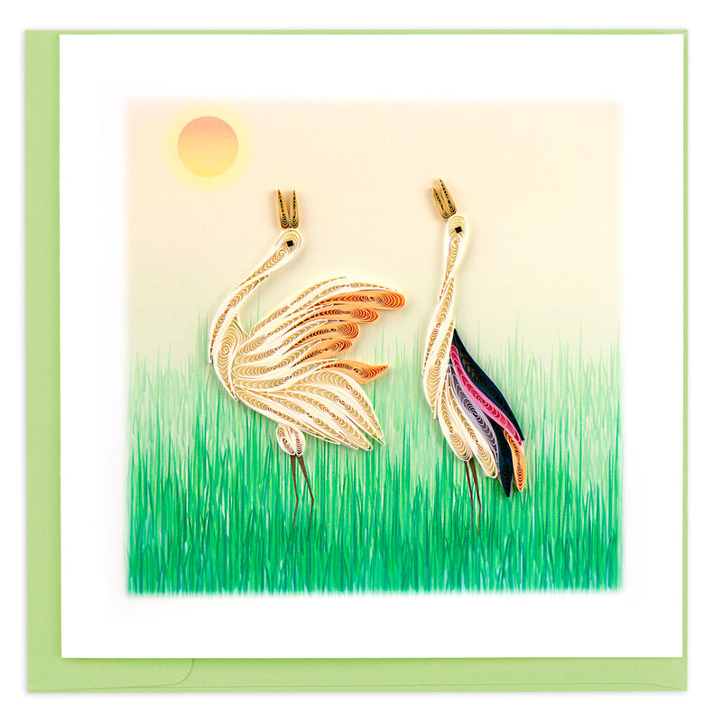 Quilling Card - Two Cranes Sunset Landscape - product images  of 