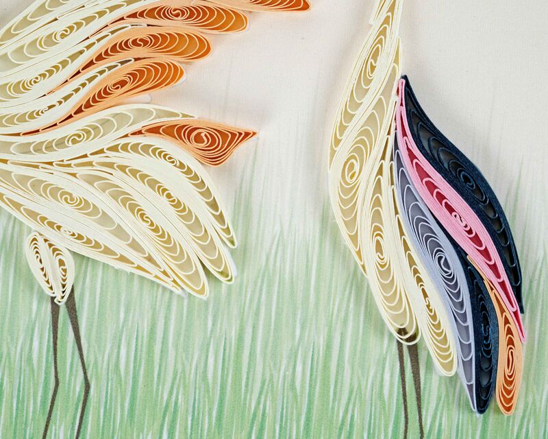 Quilling Card - Two Cranes Sunset Landscape - product images  of 