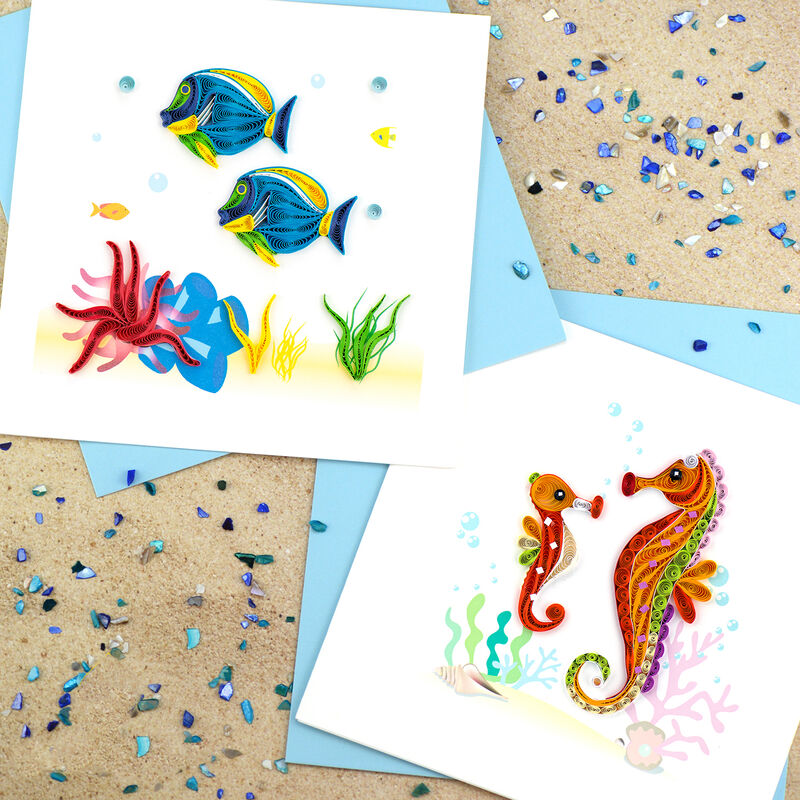 Quilling Card - Sea Horses Ocean - product images  of 