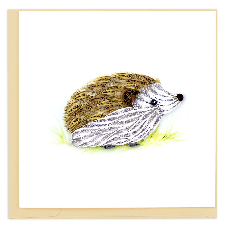 Quilling Card - White And Brown Hedgehog - product images  of 