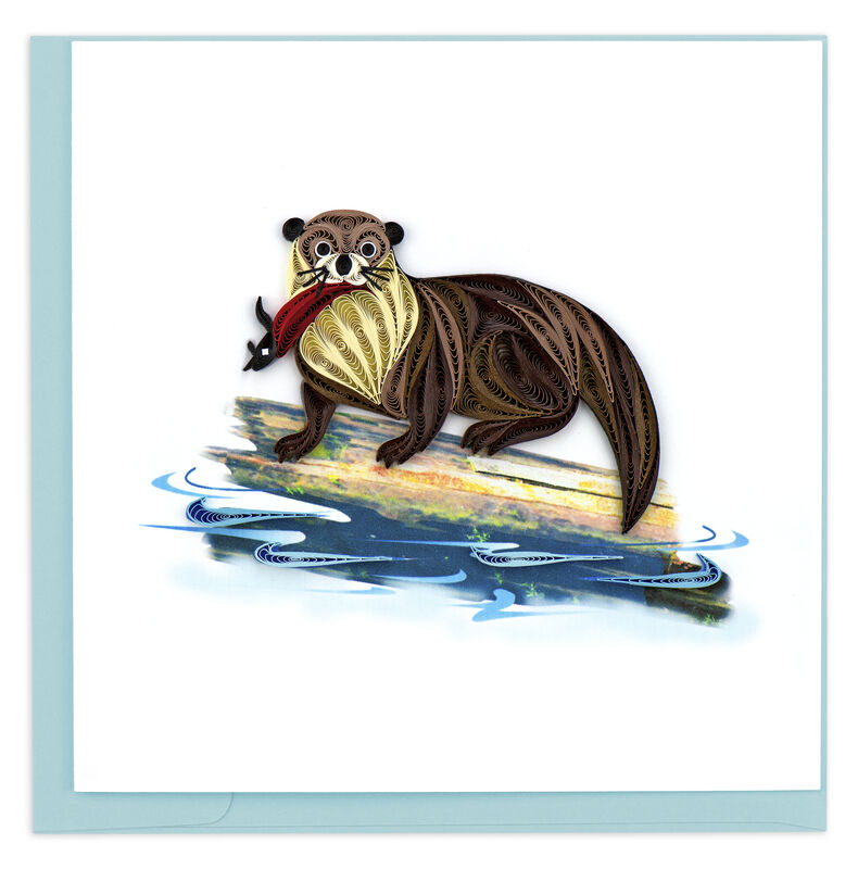 Quilling Card - Brown Otter Fisherman's Friend - product images  of 