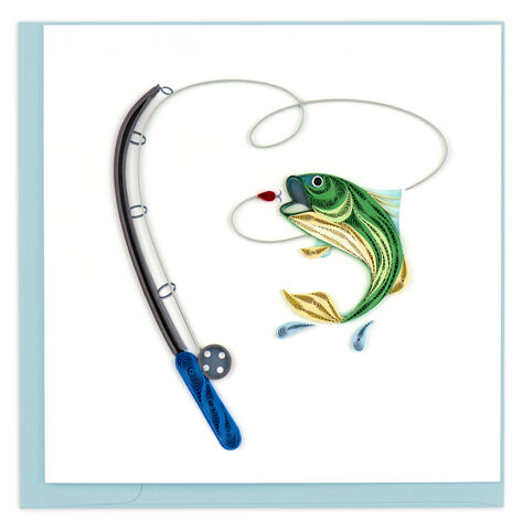 Quilling,Card,-,Fly,Fishing,&,Trout,Quilling Cards, keepsake, Frame, Hand-Crafted, Gift, embellished, Hand-Finished, Fly Fishing & Trout