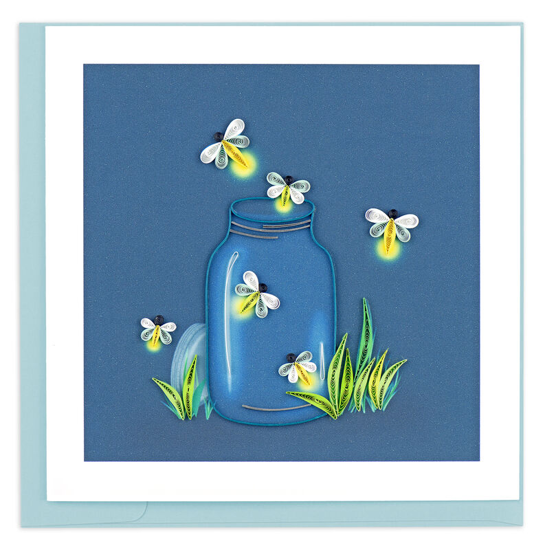 Quilling Card - Fireflies Escaping A Jar - product images  of 