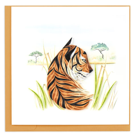 Quilling,Card,-,Majestic,Bengal,Tiger,Quilling Cards, keepsake, Frame, Hand-Crafted, Gift, embellished, Hand-Finished, Majestic Bengal Tiger 