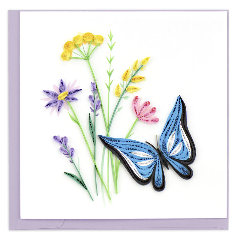 Quilling Card - Blue Butterfly & Wild Flowers - product images  of 