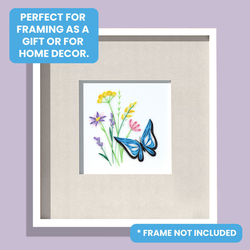 Quilling Card - Blue Butterfly & Wild Flowers - product images  of 