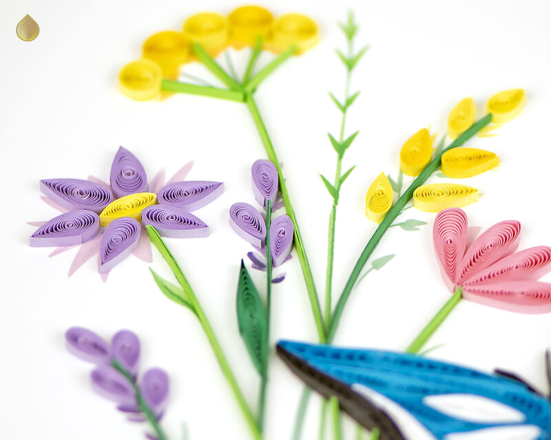 Quilling Card - Blue Butterfly & Wild Flowers - product images  of 