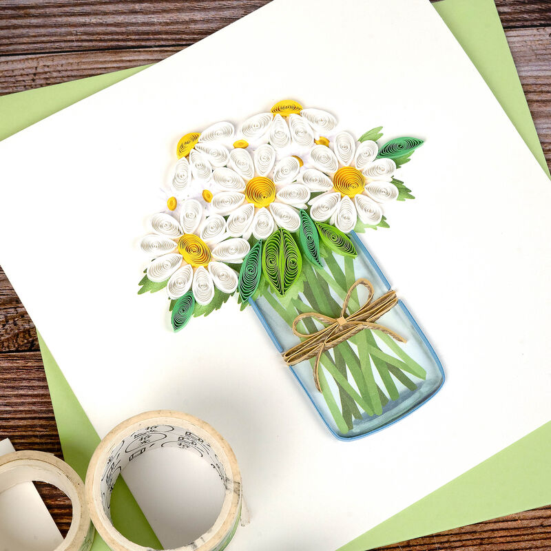 Quilling Card - Jar Of Daises - product images  of 