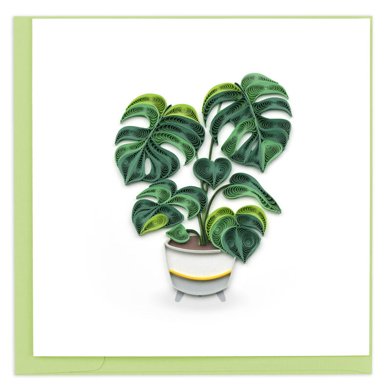 Quilling Card - Green Monstera Pot Plant - product images  of 