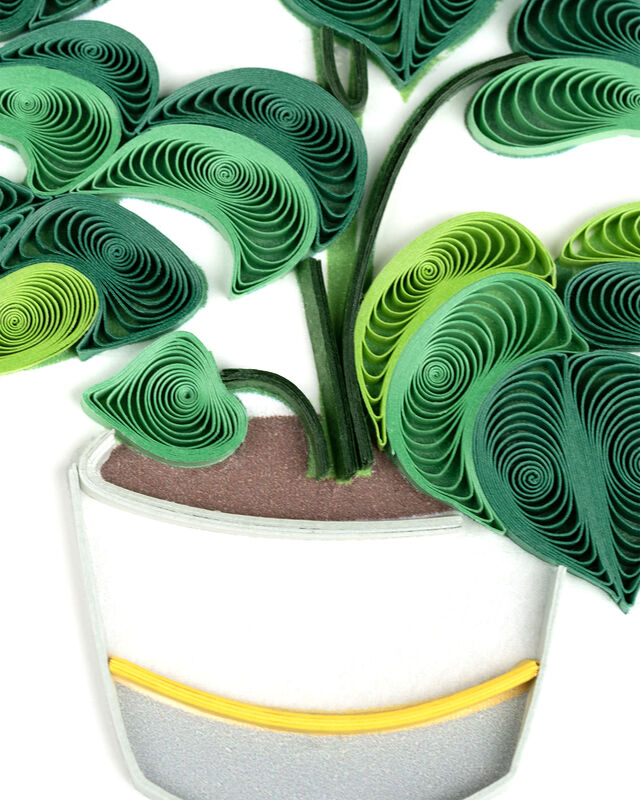 Quilling Card - Green Monstera Pot Plant - product images  of 