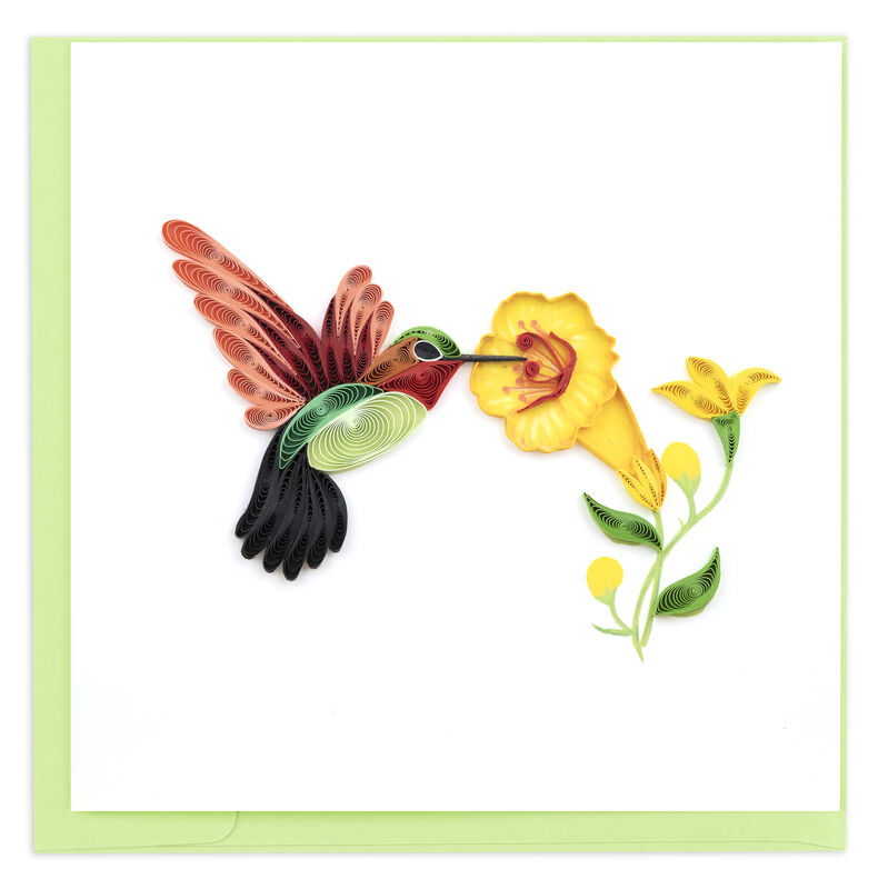 Quilling Card - Hummingbird And Yellow Flowers - product images  of 