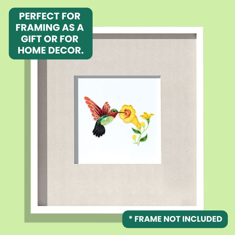 Quilling Card - Hummingbird And Yellow Flowers - product images  of 