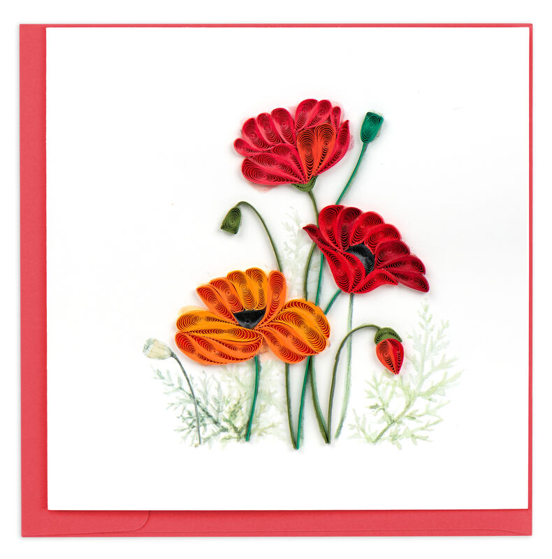 Quilling Card - Red And Orange Peaceful Poppies - product images  of 