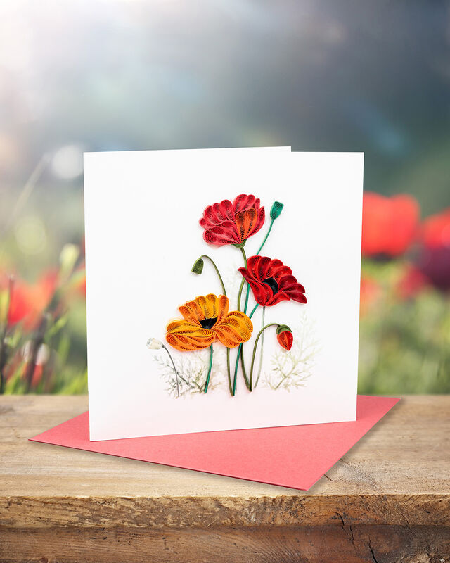 Quilling Card - Red And Orange Peaceful Poppies - product images  of 