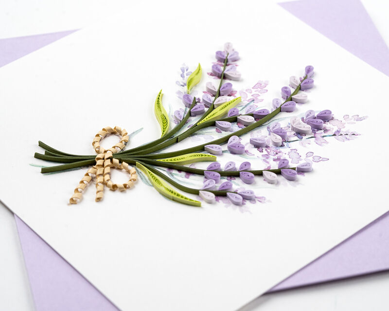 Quilling Card - Tied Lavender Bunch - product images  of 