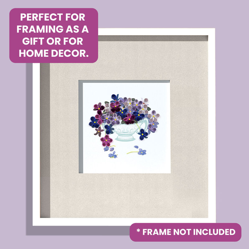 Quilling Card - Violet Flower Bouquet In Vase - product images  of 