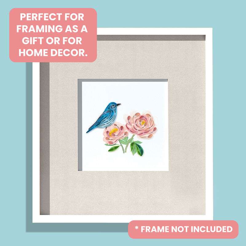 Quilling Card - Bluebird And Pink Peonies - product images  of 