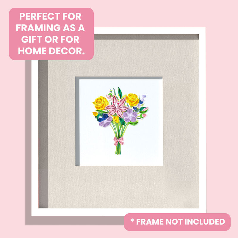 Quilling Card - Bright Spring Tied Bouquet - product images  of 