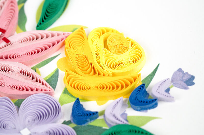 Quilling Card - Bright Spring Tied Bouquet - product images  of 