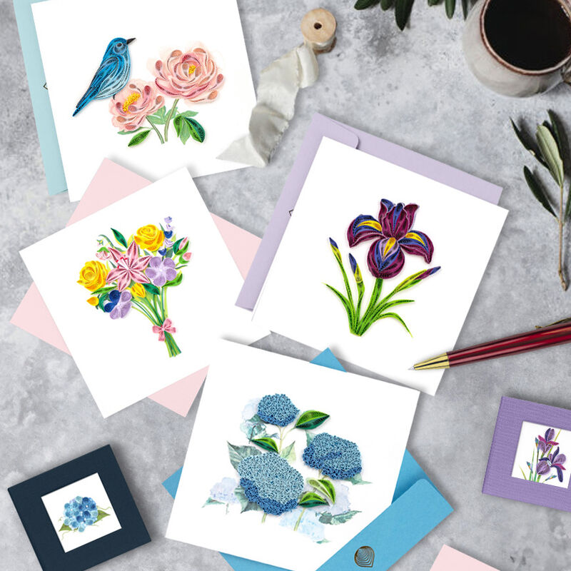 Quilling Card - Bright Spring Tied Bouquet - product images  of 