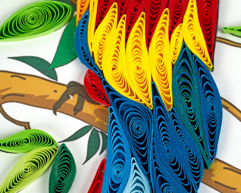 Quilling Card - Bright Parrot On Branch - product images  of 