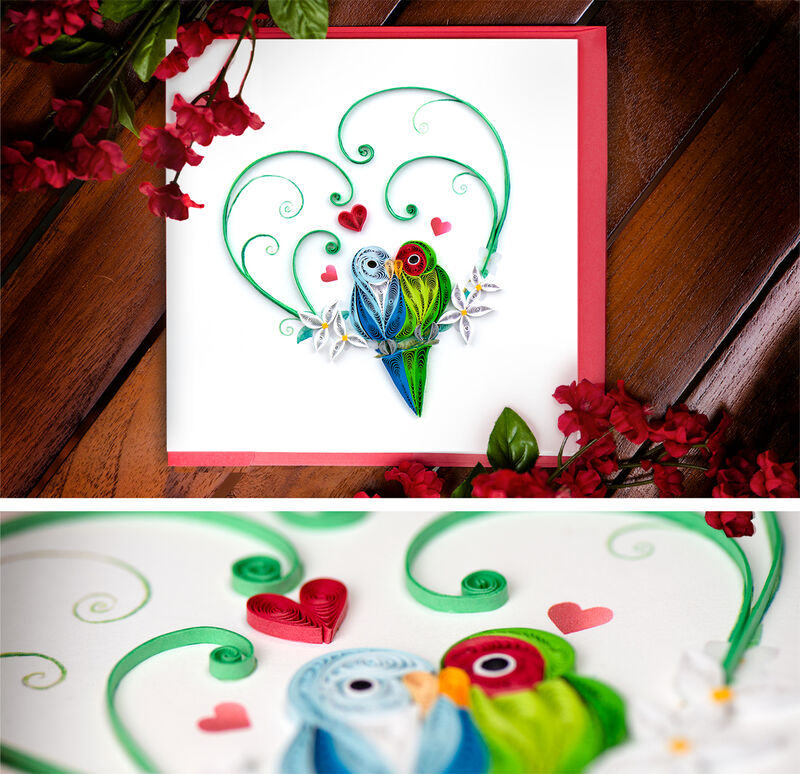 Quilling Card - Pair Of Love Birds - product images  of 