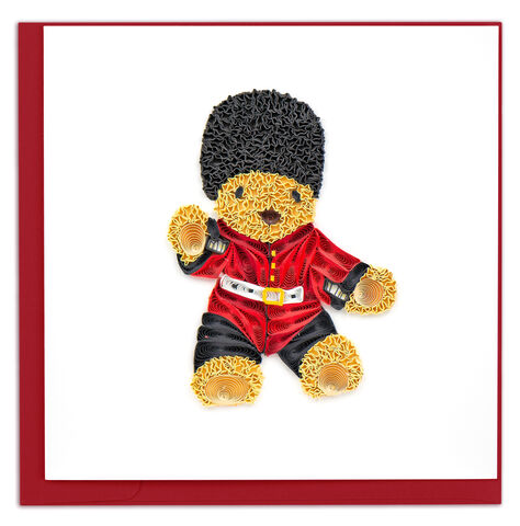Quilling,Card,-,Herrington,Bear,Royal,Guard,Quilling Cards, keepsake, Frame, Hand-Crafted, Gift, embellished, Hand-Finished, Herrington Bear Royal Guard