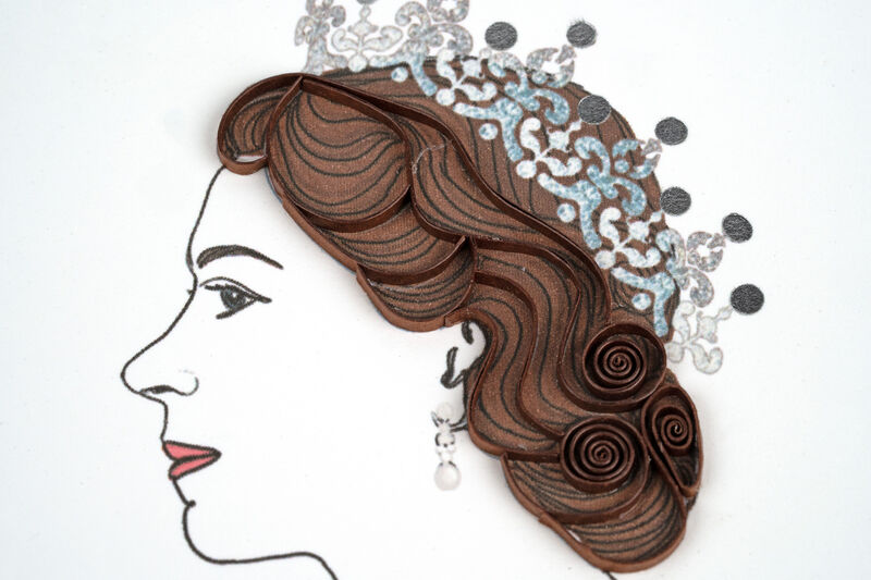 Quilling Card - Queen Elizabeth Royal Portrait - product images  of 