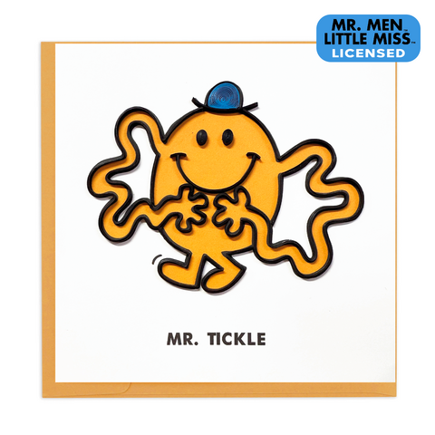 Quilling,Card,-,Mr,Tickle,Men,Quilling Cards, keepsake, Frame, Hand-Crafted, Gift, embellished, Hand-Finished, Mr Tickle - Mr Men Little Miss