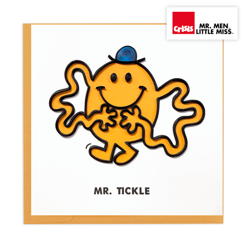 Quilling,Card,-,Mr,Tickle,Men,Quilling Cards, keepsake, Frame, Hand-Crafted, Gift, embellished, Hand-Finished, Mr Tickle - Mr Men Little Miss