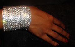 Diamante Leather Bangle Bracelet - product images 2 of 5