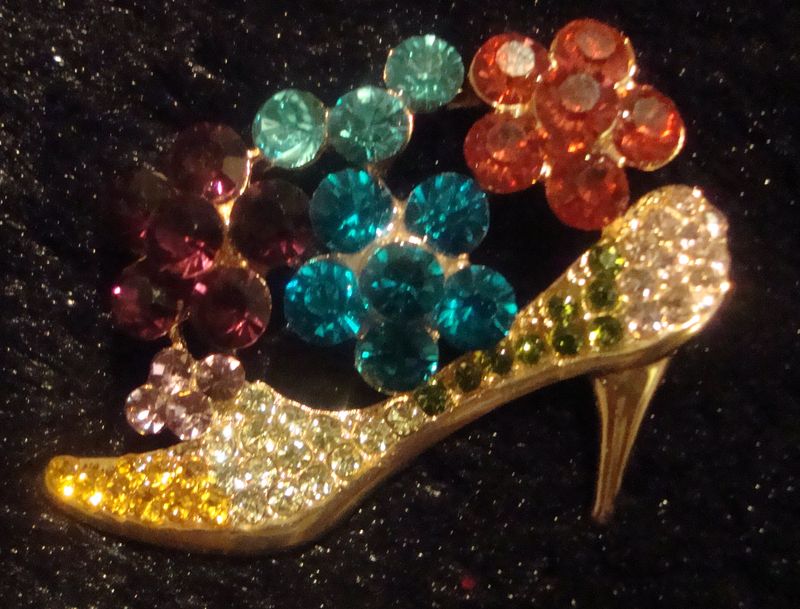 Swarovski Crystal high-heeled shoe Brooch - product images  of 