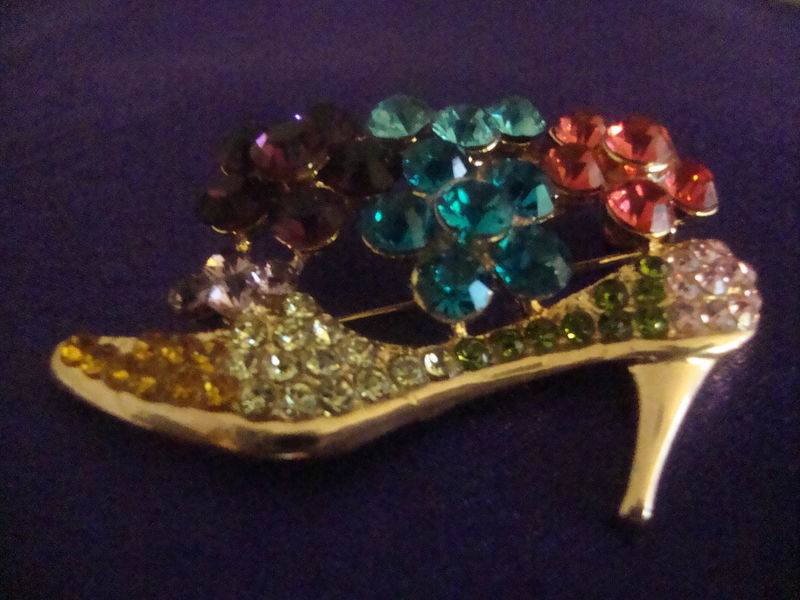 Swarovski Crystal high-heeled shoe Brooch - product images  of 