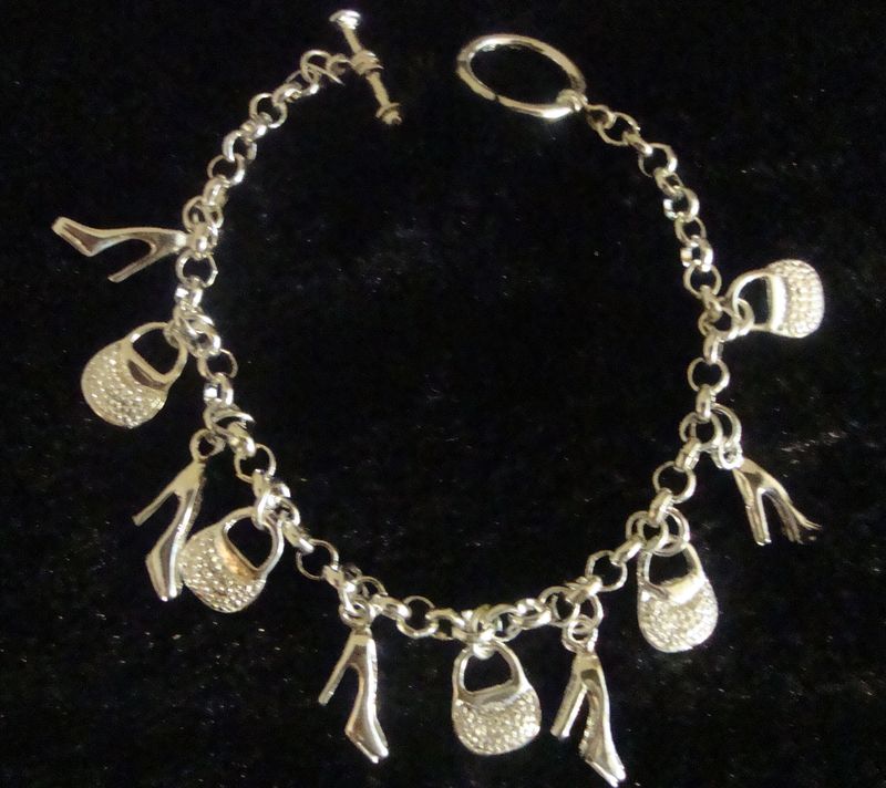 Sterling silver – shoe and handbag charm bracelet - product images  of 