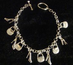 Sterling silver – shoe and handbag charm bracelet - product images 3 of 3