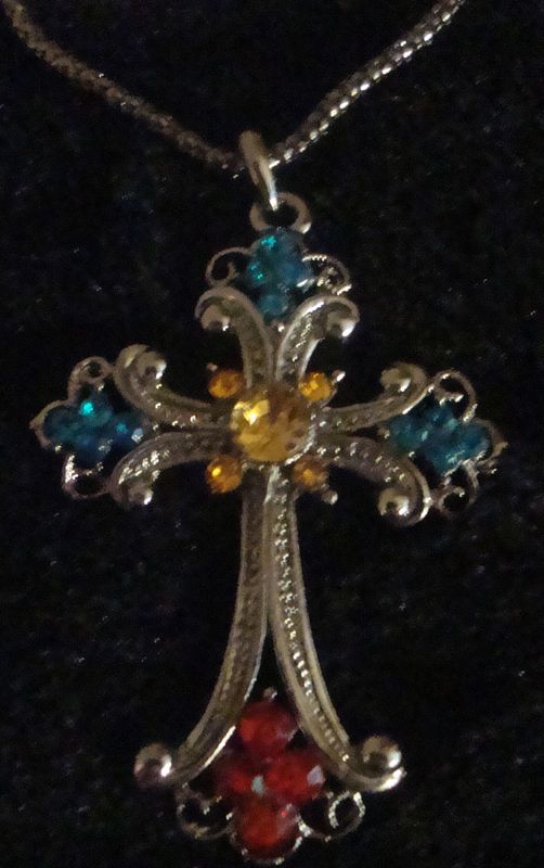 Vintage Rhinestone Cross Pendant - product images  of 