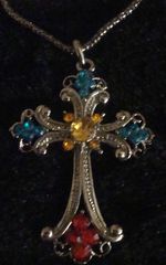 Vintage Rhinestone Cross Pendant - product images 2 of 3